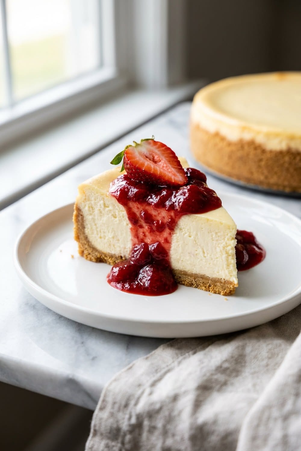 New York Cheesecake: Dense, Creamy, Uncracked