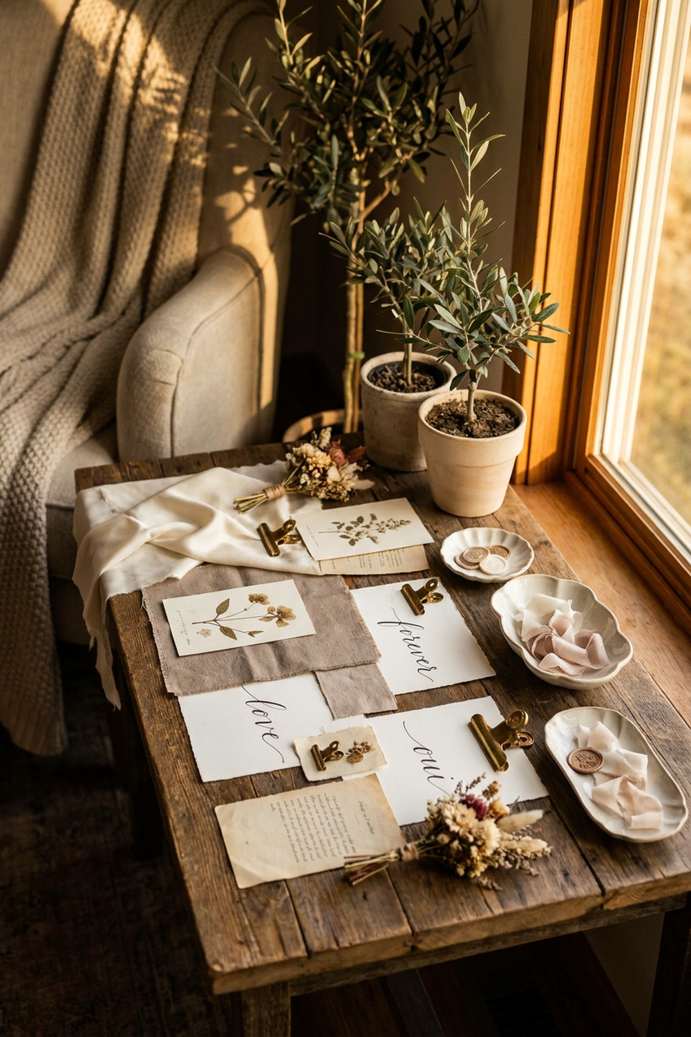 An Earthy Wedding Mood Board: Nature-Toned Romance