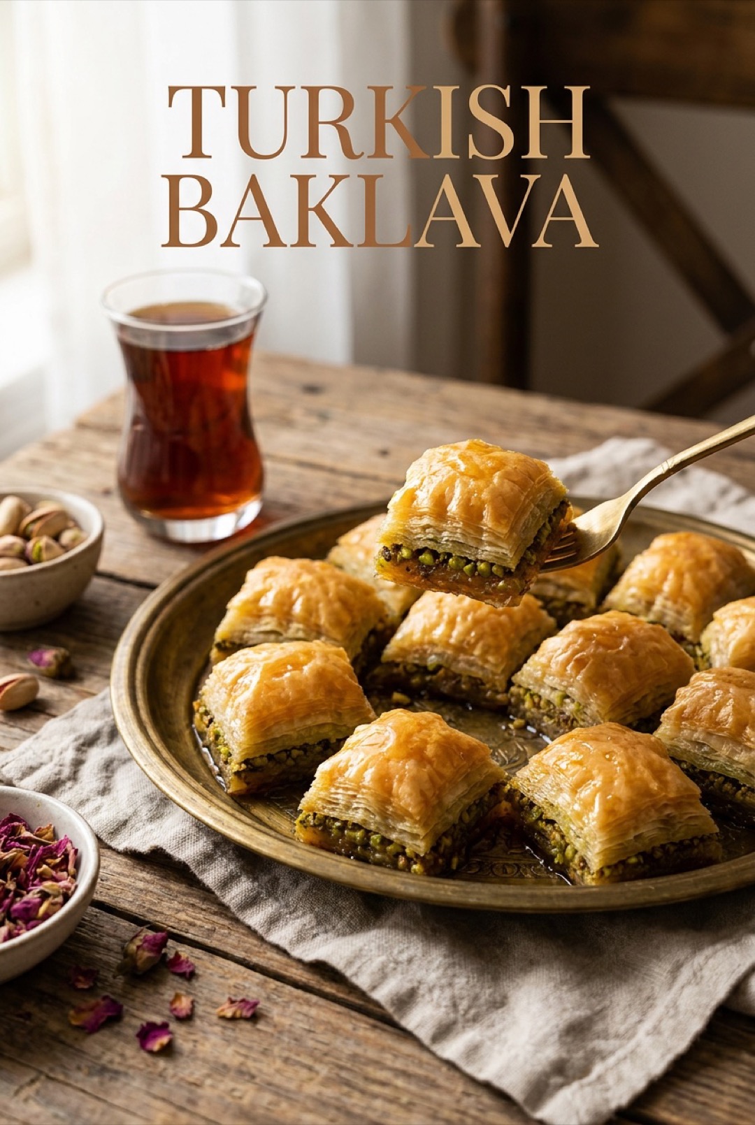 Turkish Baklava: Layers of Honey, Butter and Pistachio